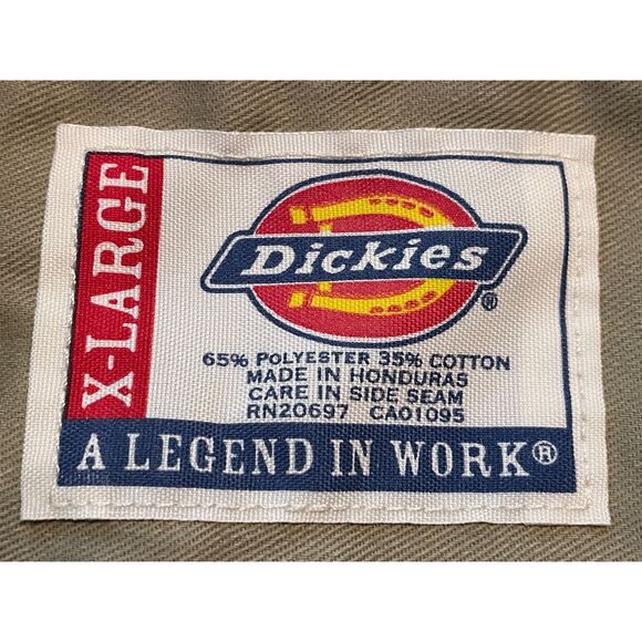 Dickies Men's L/S Button Down Work Shirt Reflective Stripes Tan Size X-Large - Picture 4 of 9